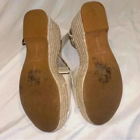 Dolce Vita Lesley Snake Cream Wedge Sandal Espadrille Platform - Picture 4 of 5